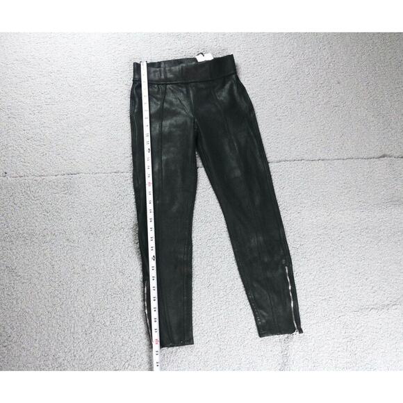 New 7 for All Mankind Pants Womens 25 Black Faux Leather Legging Ankle Zip - Picture 8 of 10